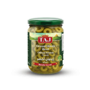 TAJ SLICED GREEN OLIVES 600 GR